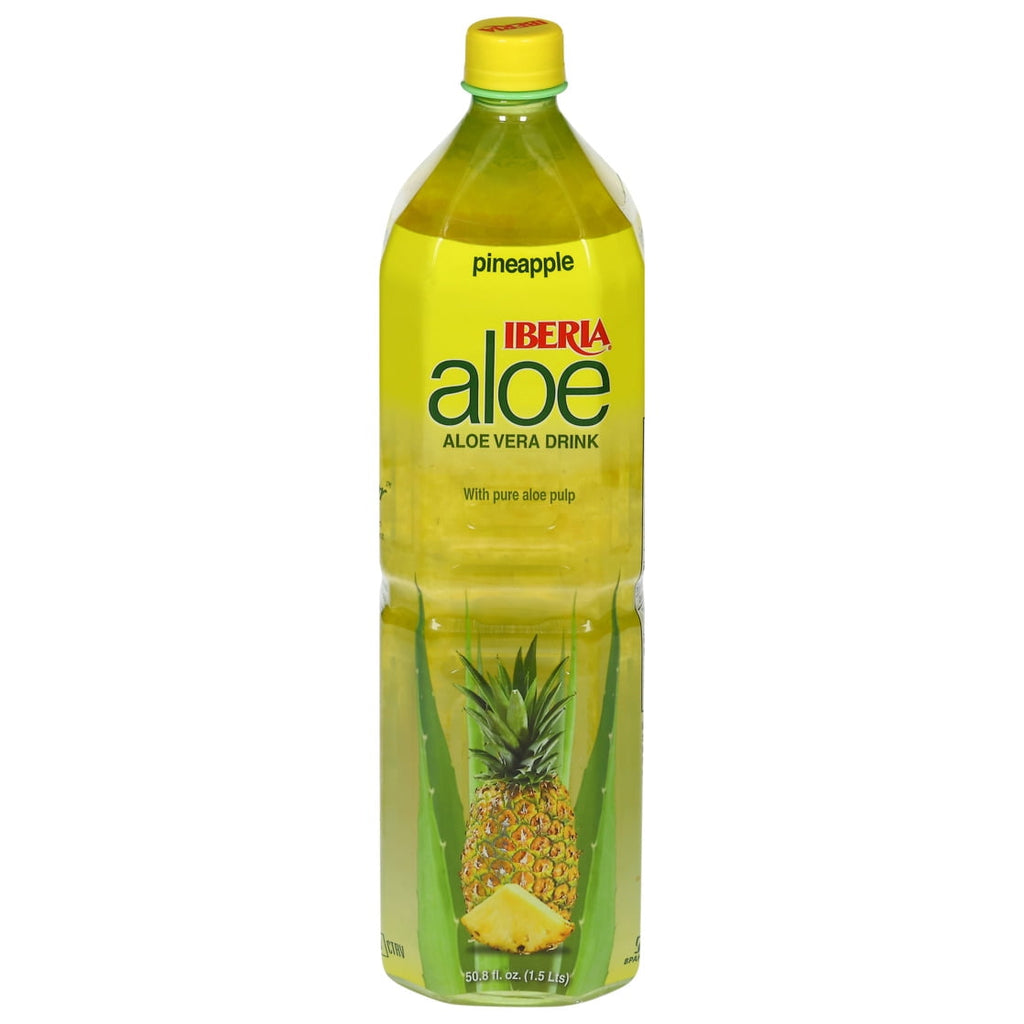 Iberia Pineapple Aloe Vera Drink with Pure Aloe Pulp 50.8 fl oz Bottle