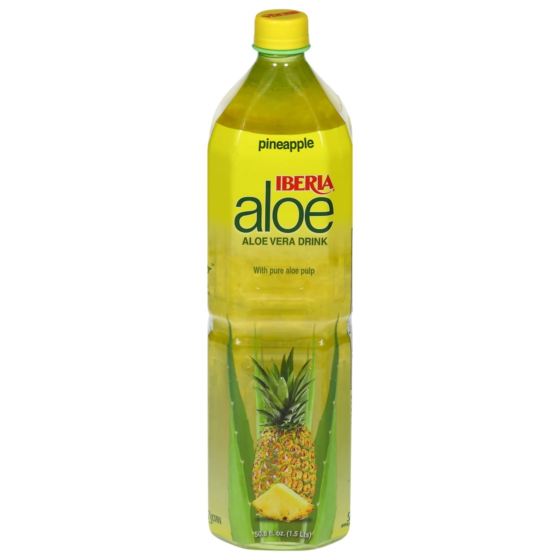 Iberia Pineapple Aloe Vera Drink with Pure Aloe Pulp 50.8 fl oz Bottle