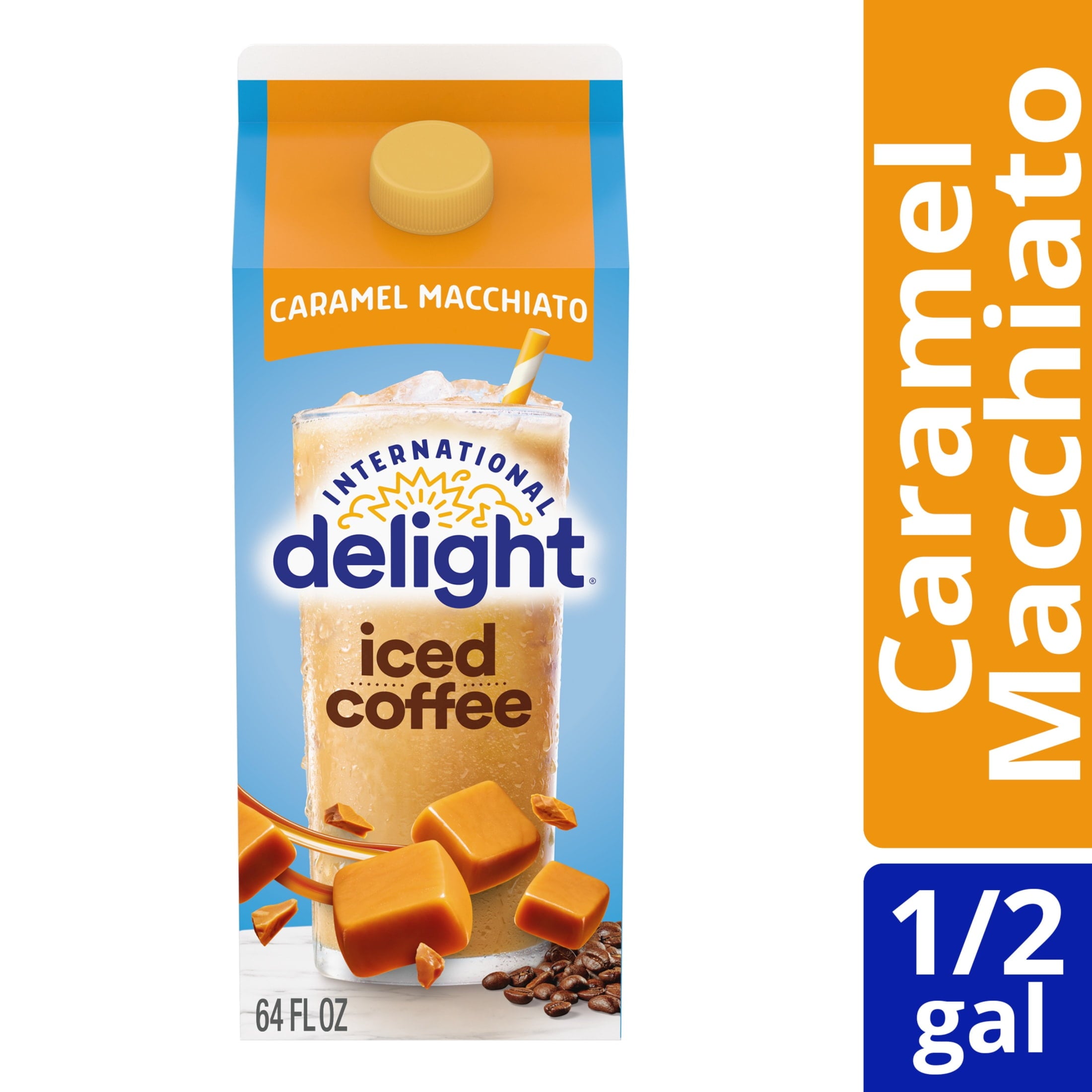 International Delight Caramel Macchiato Naturally Caffeinated Medium-Light Roast Iced Coffee 64 fl oz Carton