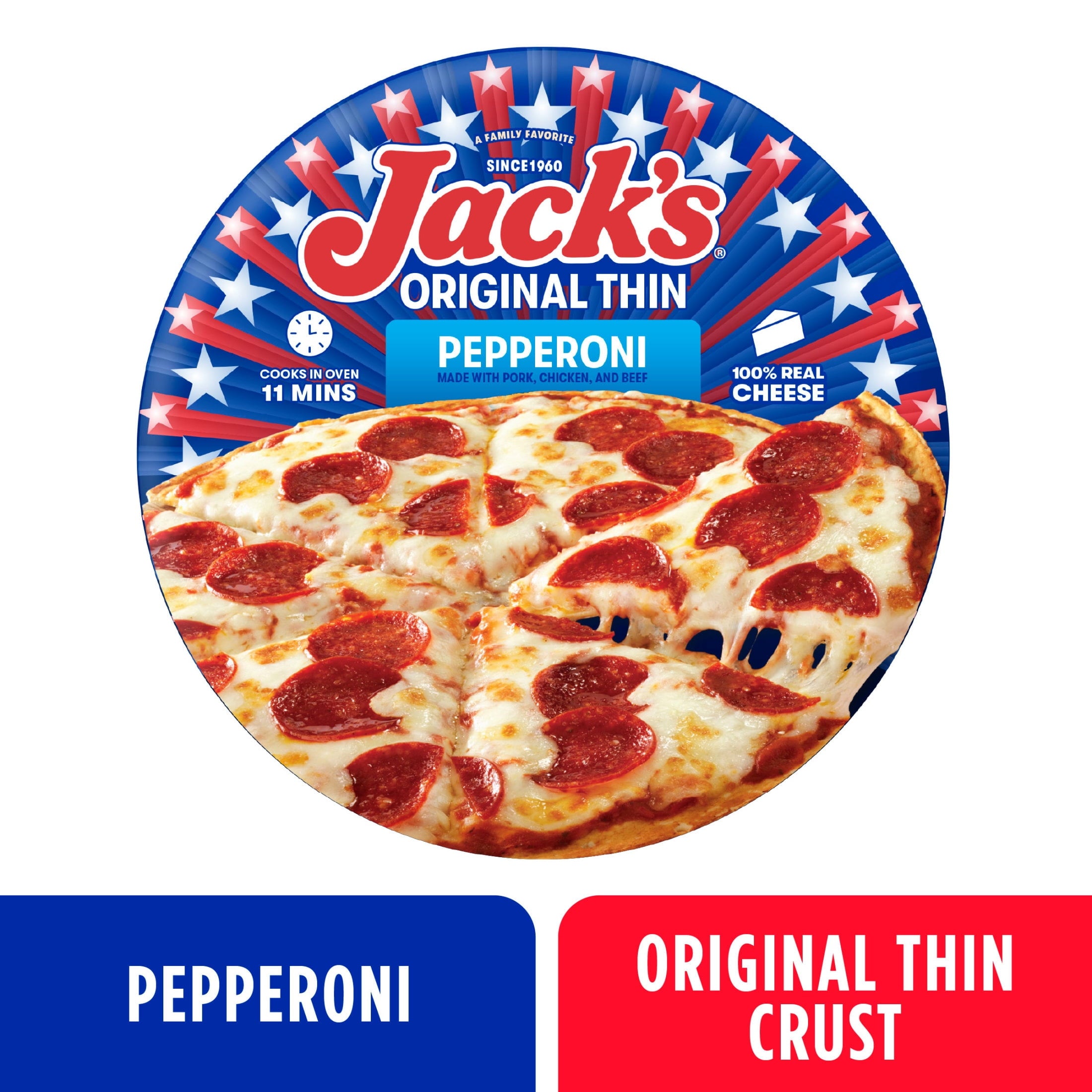 Jack's Thin Crust Pepperoni Frozen Pizza 14.3 Oz