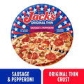 Jack's Sausage & Pepperoni Thin Crust Frozen Pizza 15 Oz