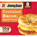 Jimmy Dean Bacon Egg & Cheese Croissant Sandwich Frozen 8 Count 28.8 Oz