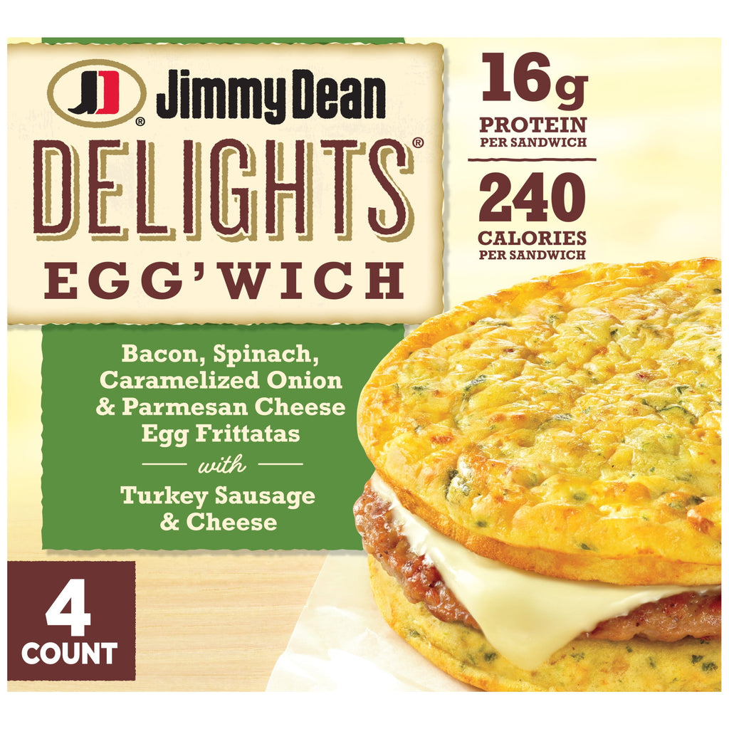 Jimmy Dean Delights Egg'wich Parmesan Egg Frittatas Turkey Sausage Cheese Frozen 4 Count