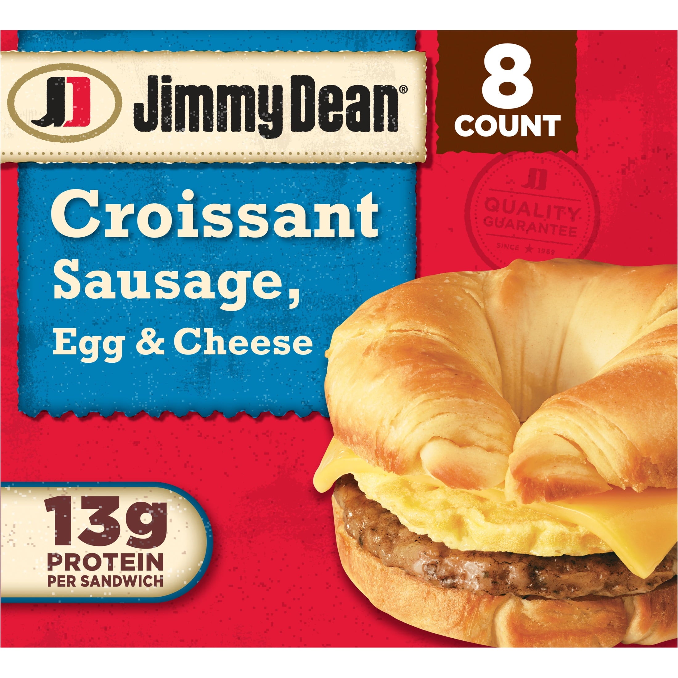 Jimmy Dean Sausage Egg & Cheese Croissant Frozen Breakfast Sandwiches 8 Count 36 Oz