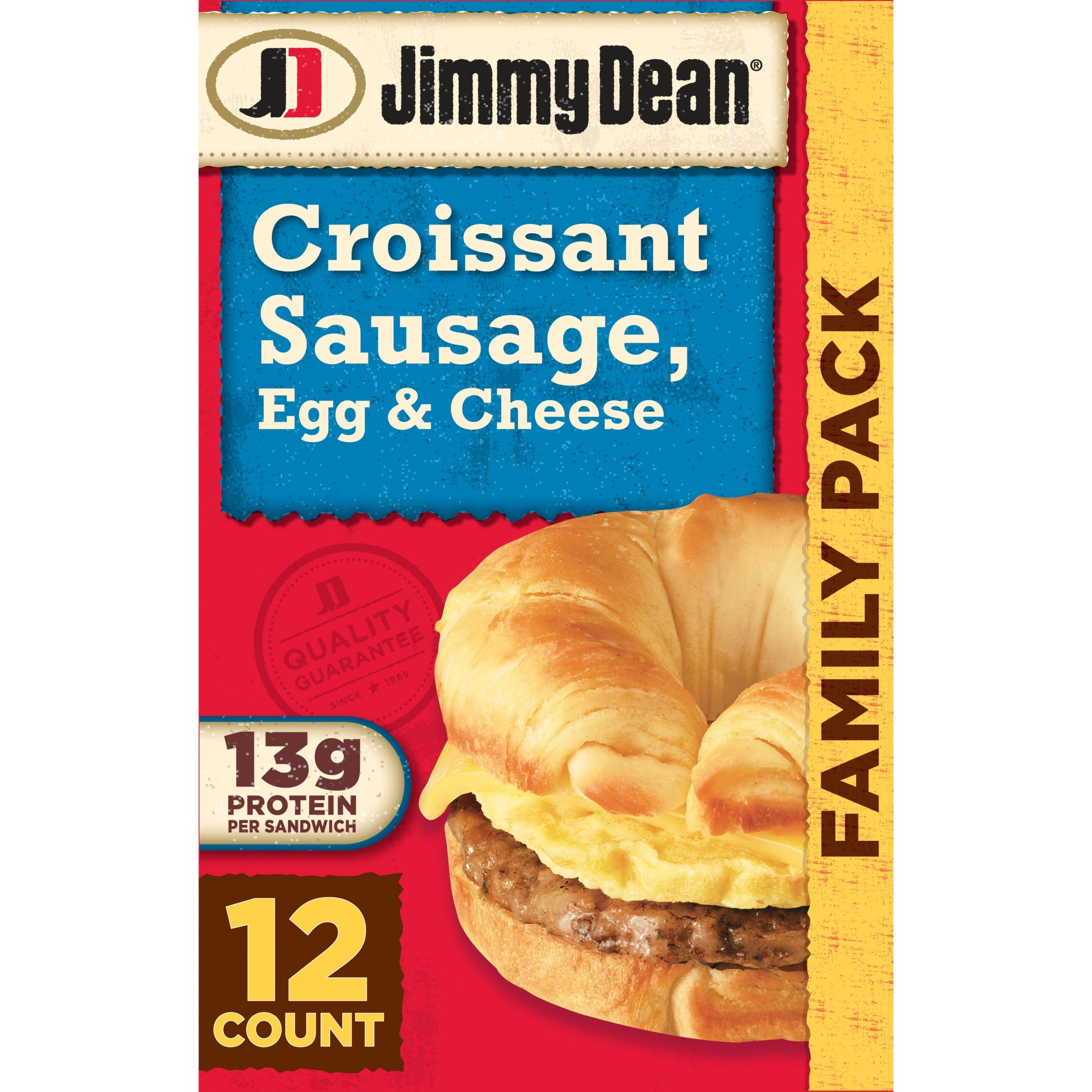 Jimmy Dean Sausage Egg & Cheese Croissant Frozen Sandwich 54 Oz 12 Count