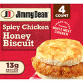 Jimmy Dean Spicy Crispy Chicken Honey Biscuit Frozen Breakfast Sandwich 4 Count 16.4 Oz