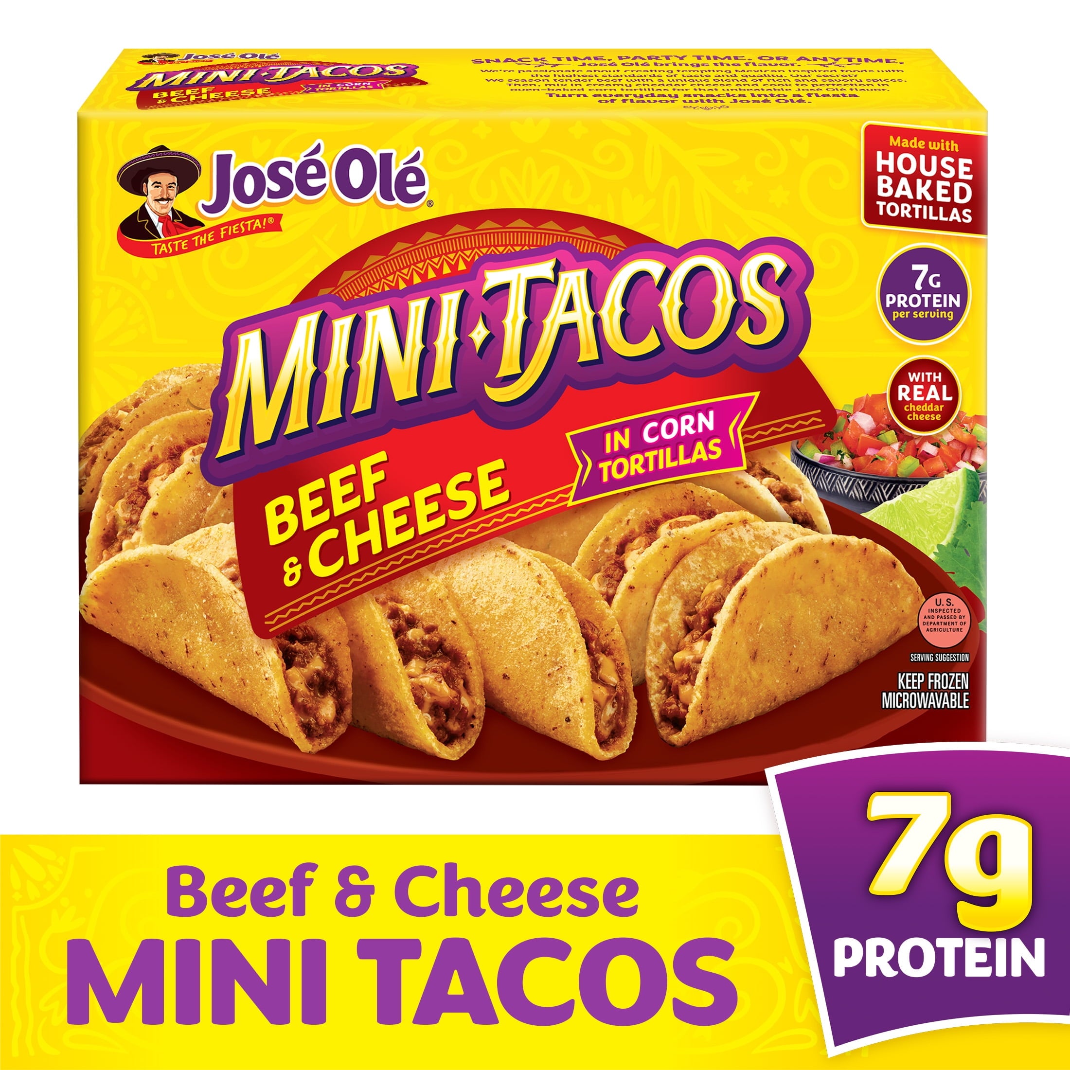 Jose Ole Beef & Cheese Mini Tacos 16.2 Oz Frozen Mexican Food
