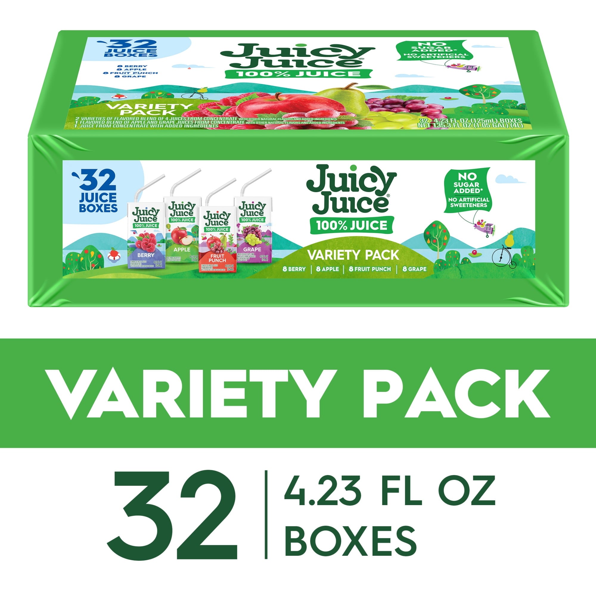 Juicy Juice 100% Juice Variety Pack Juice Boxes 32 Count 4.23 fl oz