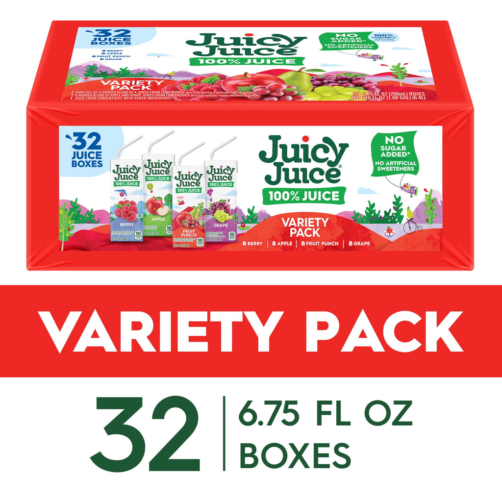 Juicy Juice 100% Juice Variety Pack Juice Boxes 32 Count 6.75 fl oz
