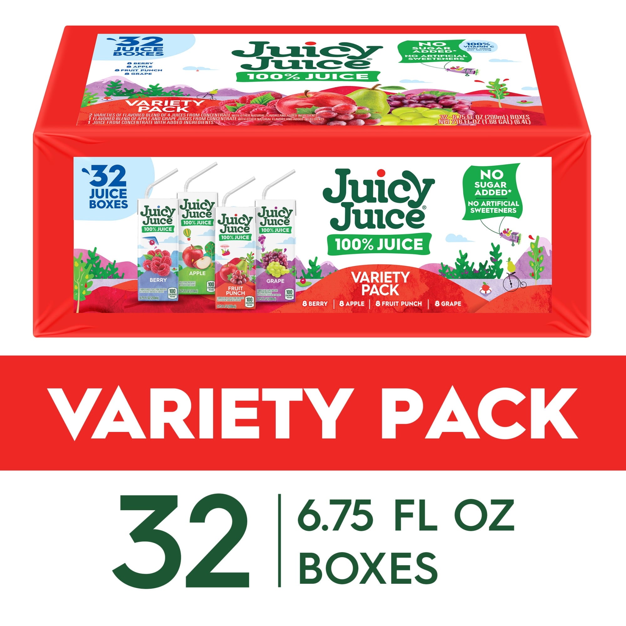 Juicy Juice 100% Juice Variety Pack Juice Boxes 32 Count 6.75 fl oz