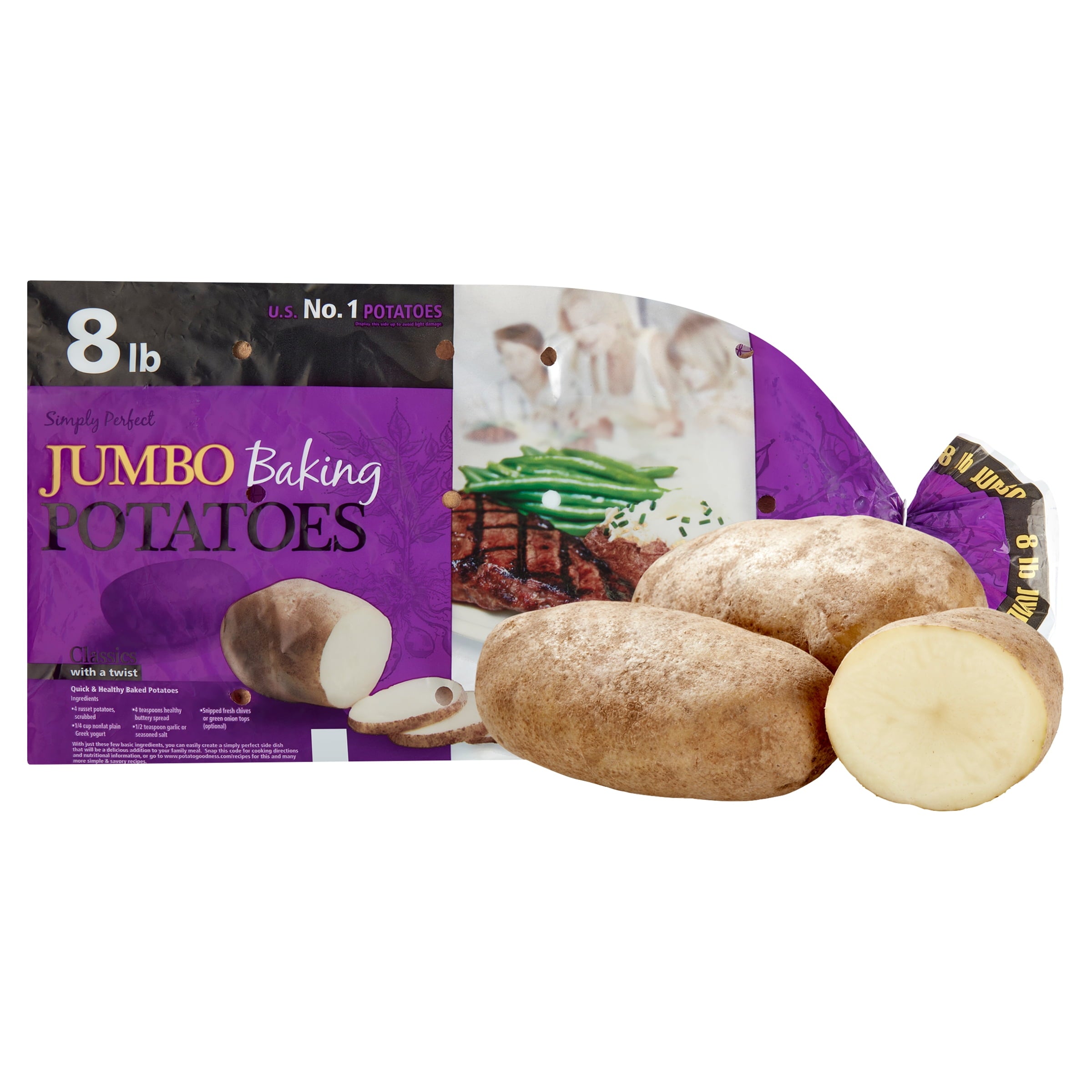 Jumbo Russet Potatoes Whole Fresh 8 Lb Bag