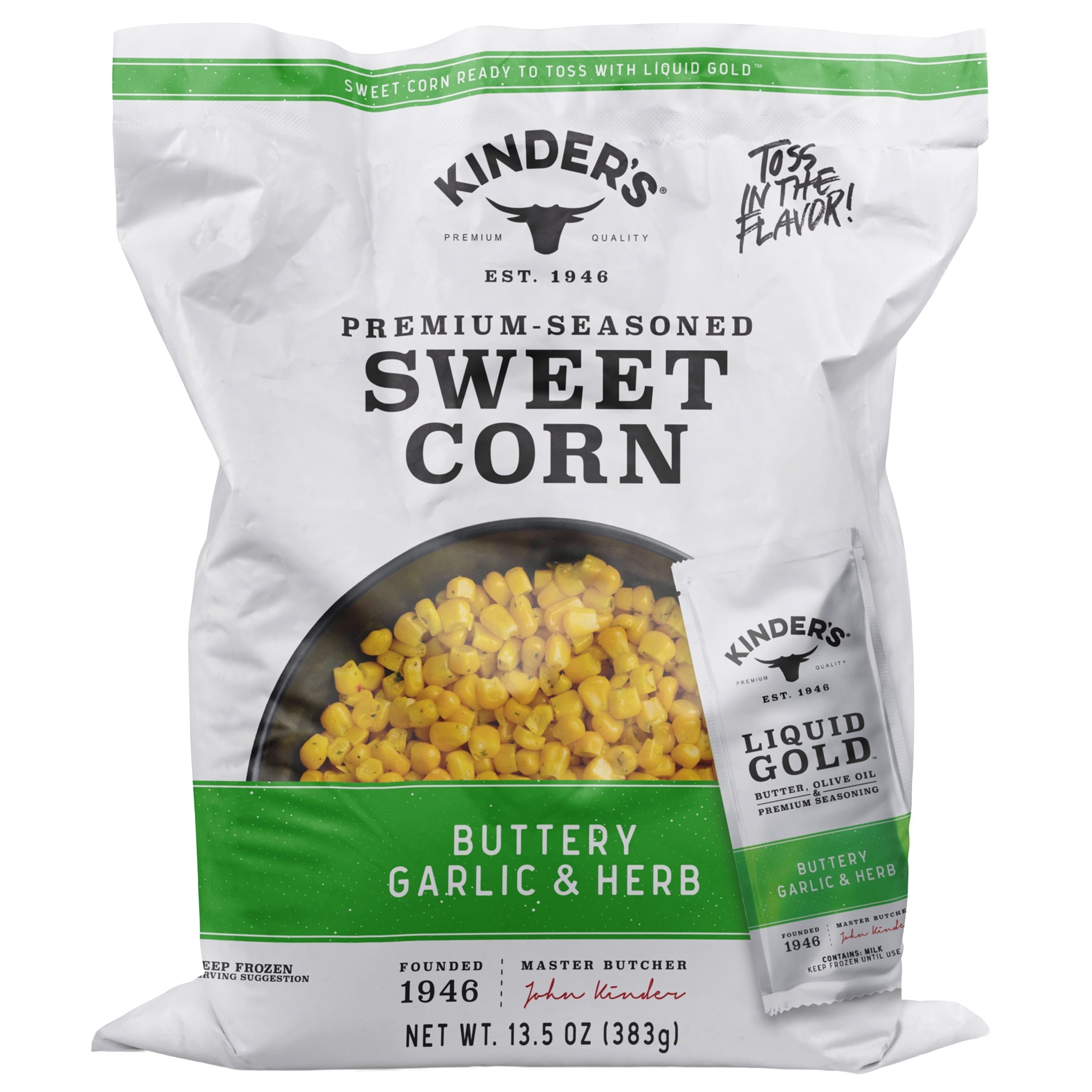 Kinder's Buttery Garlic & Herb Frozen Sweet Corn 13.5 Oz