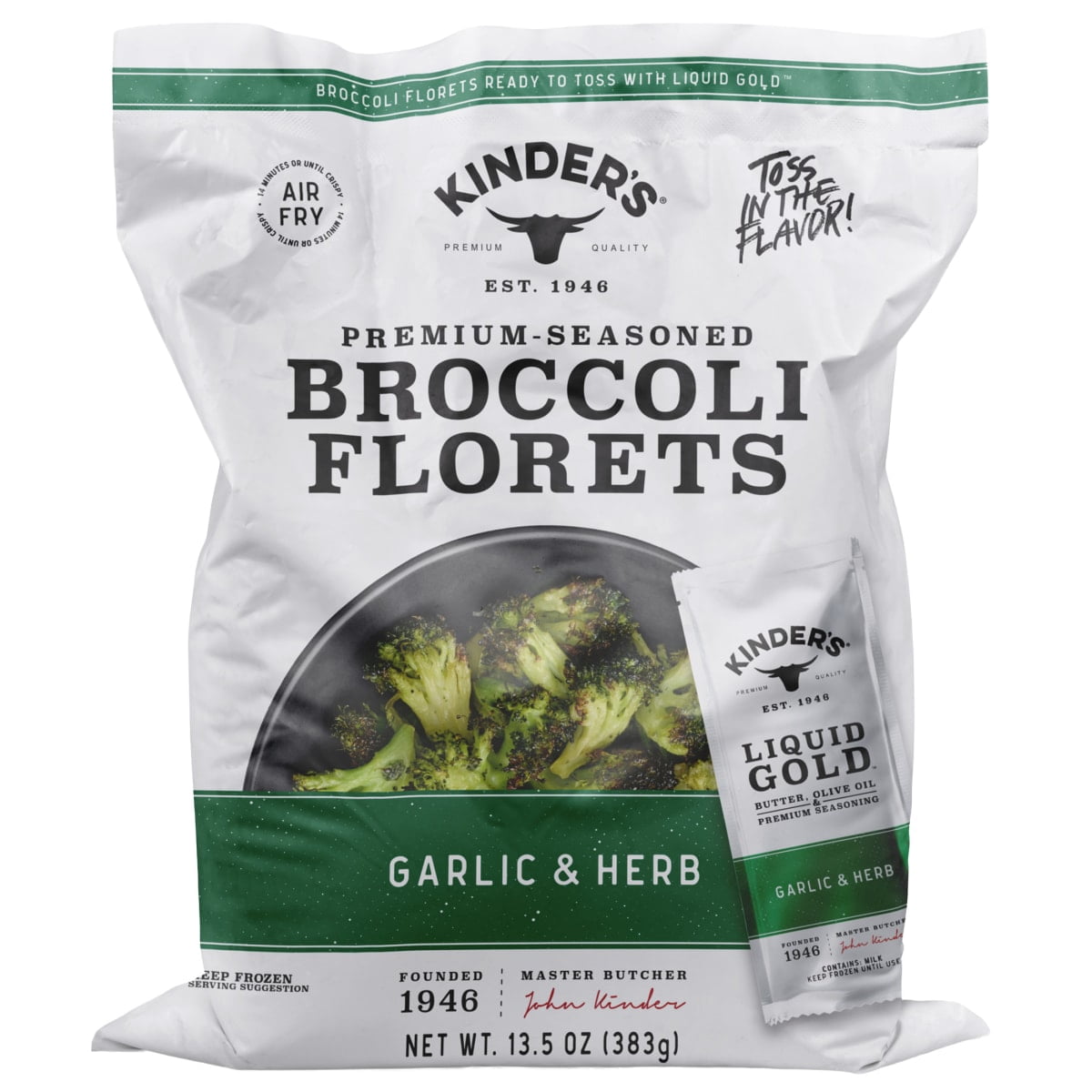 Kinder's Garlic & Herb Broccoli Florets Frozen 13.5 Oz