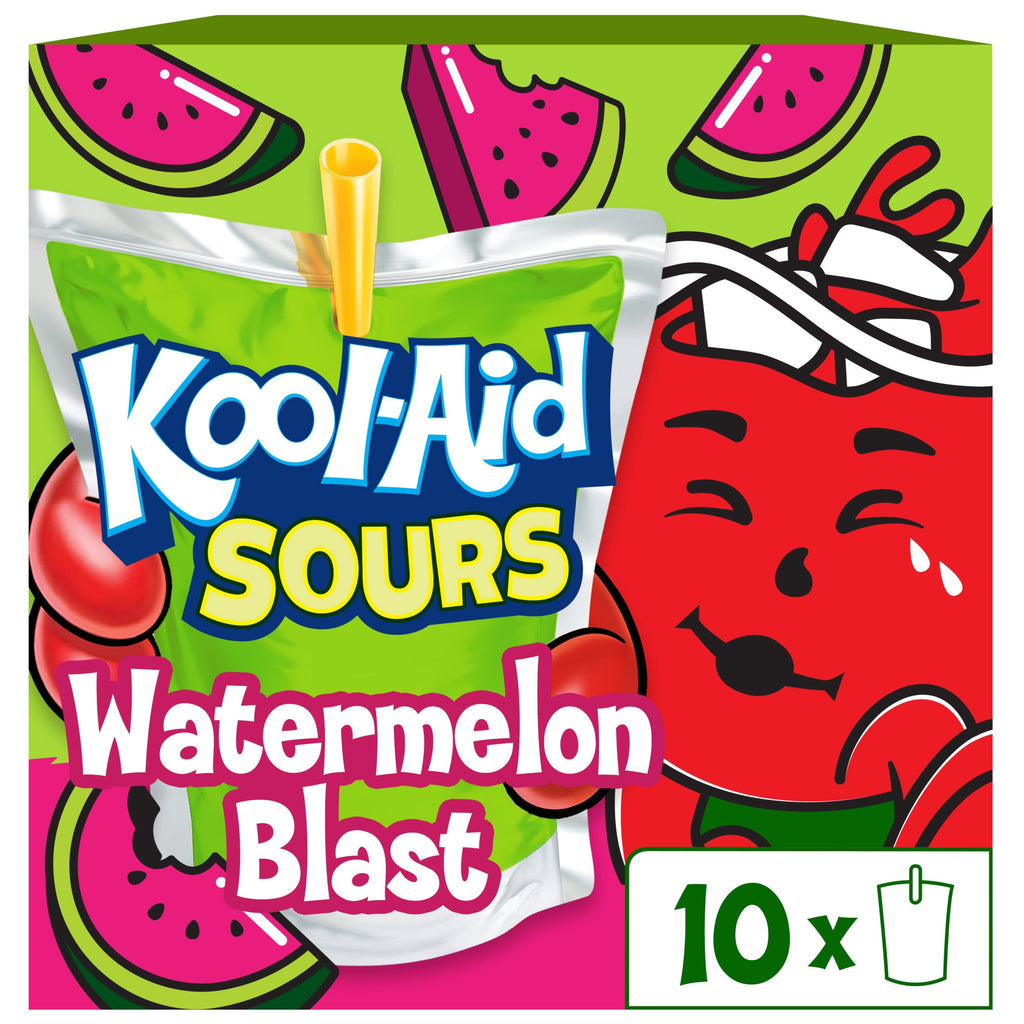 Kool-Aid Sours Watermelon Blast Natural Flavor Drink 6 fl oz 10 Pouches