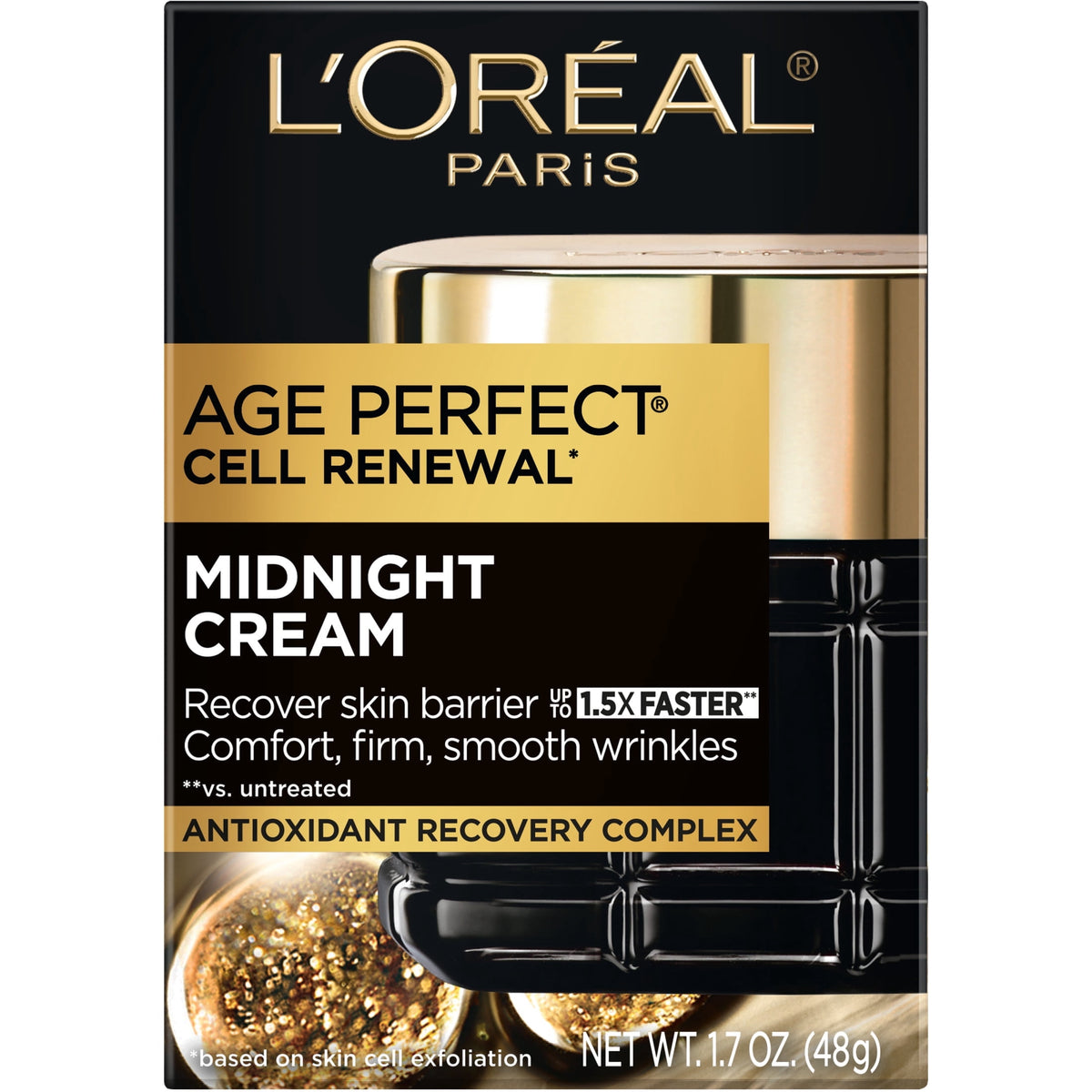 L'Oreal Paris Age Perfect Cell Renewal Anti-Aging Night Cream Face Moisturizer 1.7 oz