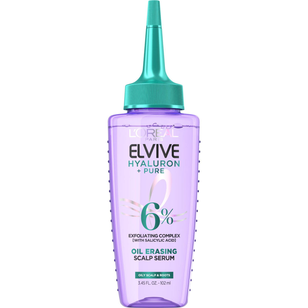 L'Oreal Paris Elvive Hyaluron Pure Scalp Care Oil Erasing Serum for Oily Hair 3.45 fl oz