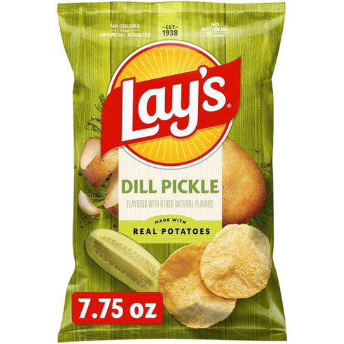 Dill Pickle Flavored Potato Chips 7.75 Oz 1 Count Lay's