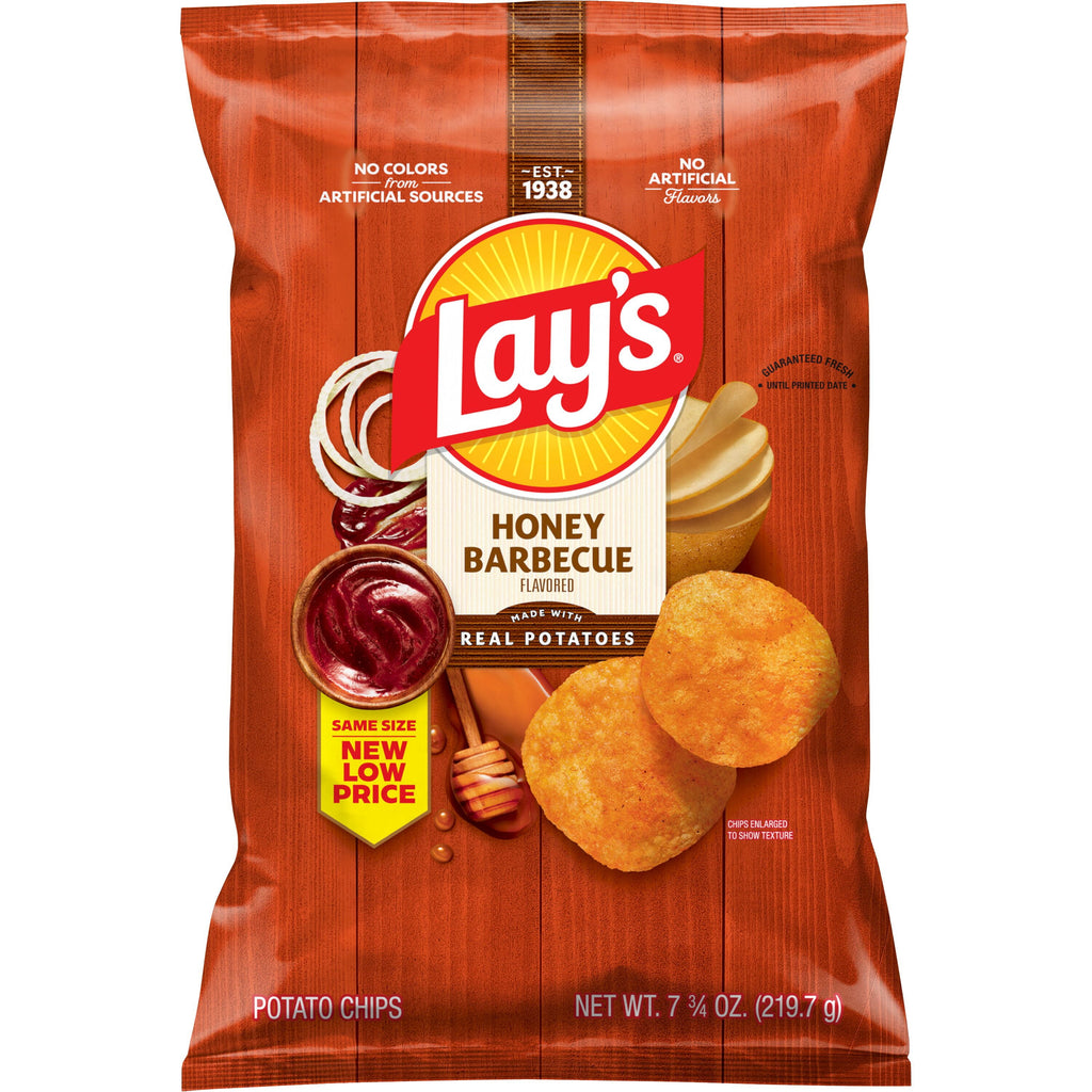 Honey Barbecue Flavored Potato Chips 7.75 Oz 1 Count Lay's