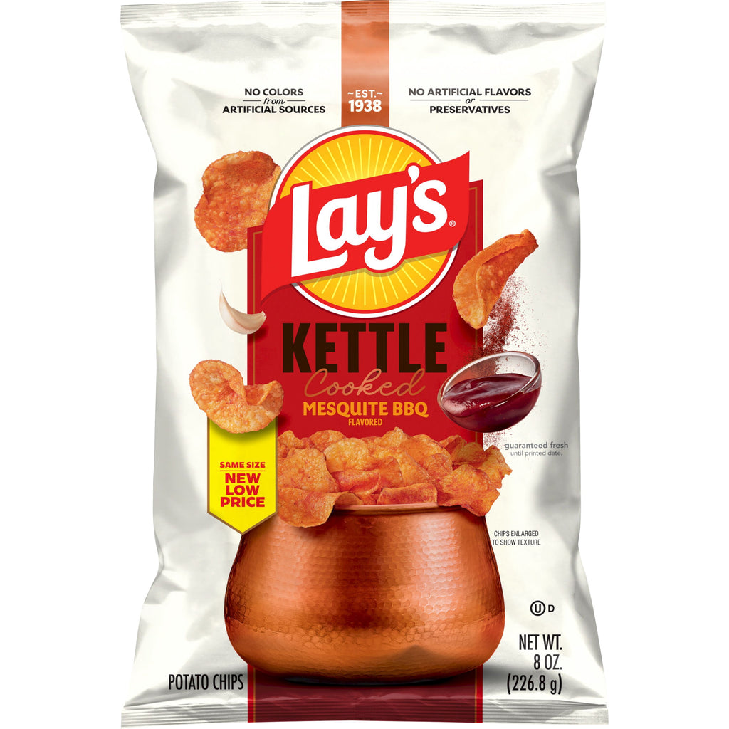 Mesquite BBQ Kettle Cooked Potato Chips 8 Oz Lay's