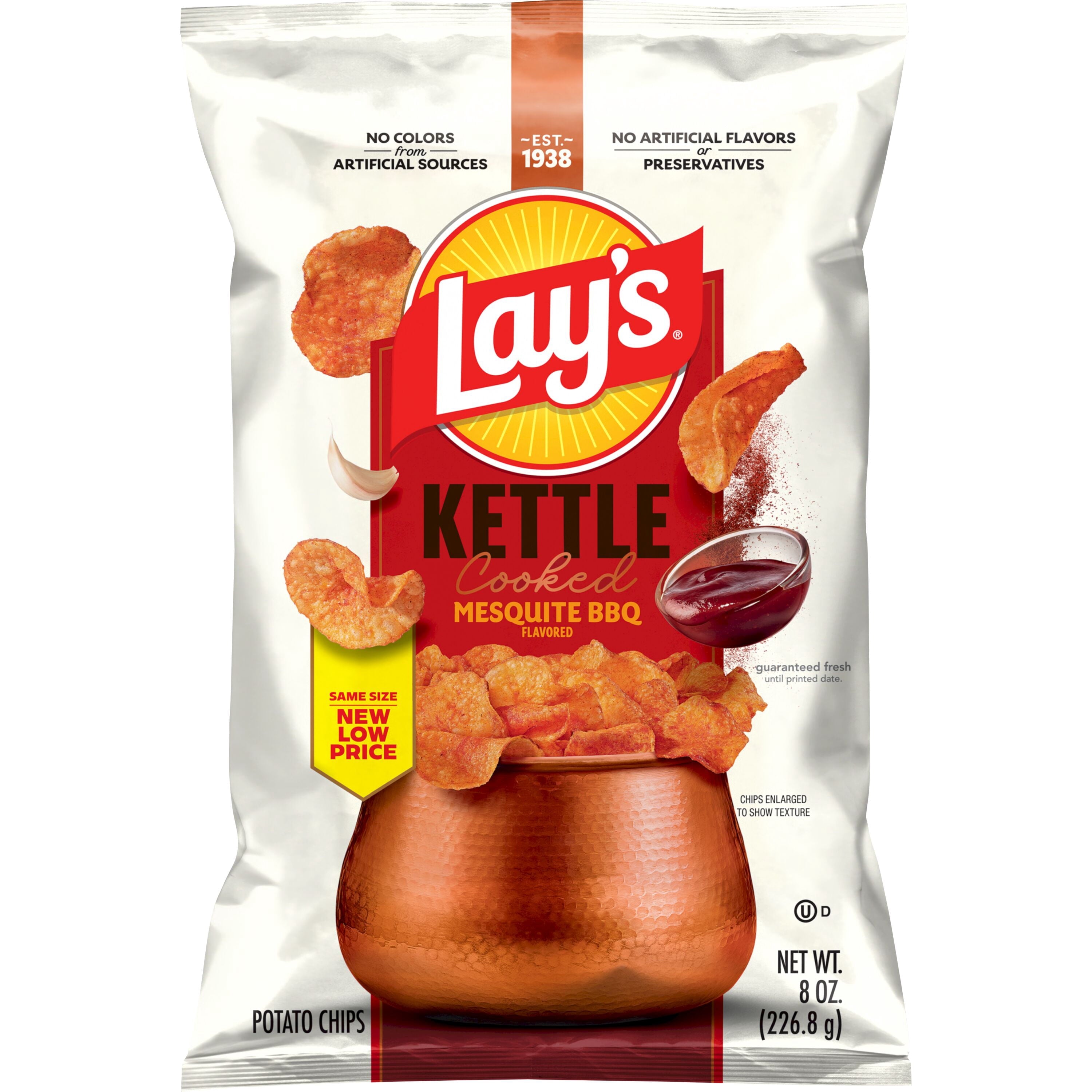 Mesquite BBQ Kettle Cooked Potato Chips 8 Oz Lay's
