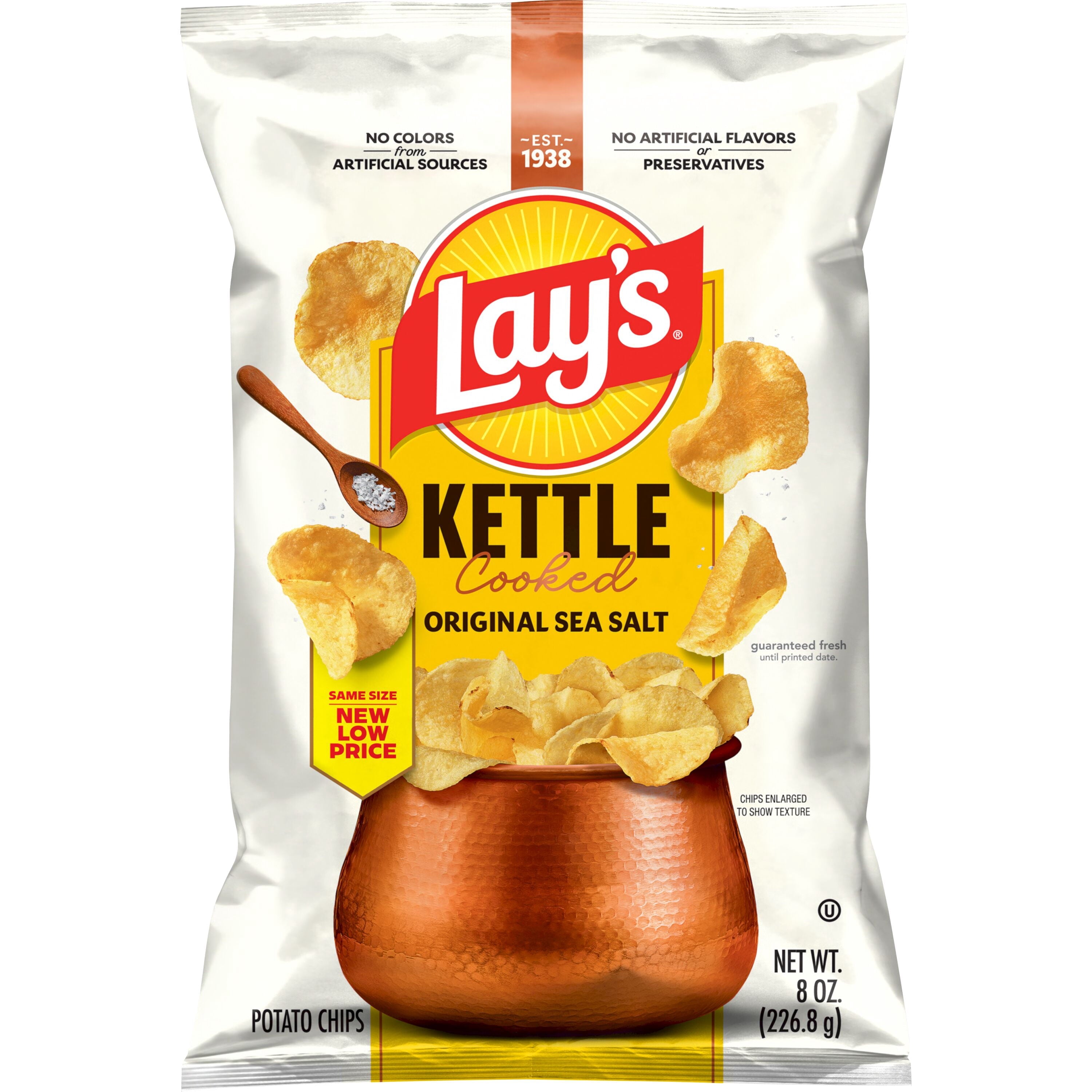 Original Sea Salt Kettle Cooked Potato Chips 8 Oz 1 Count Lay's
