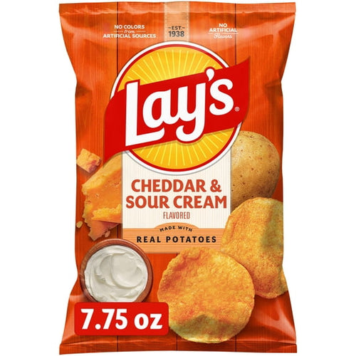 Cheddar & Sour Cream Flavored Potato Chips 7.75 Oz 1 Count Lay's