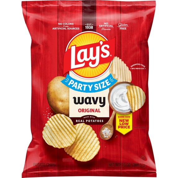 Original Flavored Wavy Potato Chips Party Size 13 Oz 1 Count Lay's