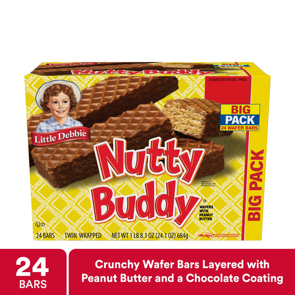 Nutty Buddy Wafer Bars 24.1 Oz 24 Count Little Debbie