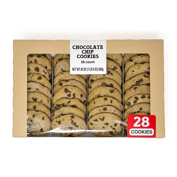 Little Dutch Boy Bakery Semi-Sweet Baked Soft Chocolate Chip Cookies, Family Size, 28 Count, 24 oz, Ready to Serve