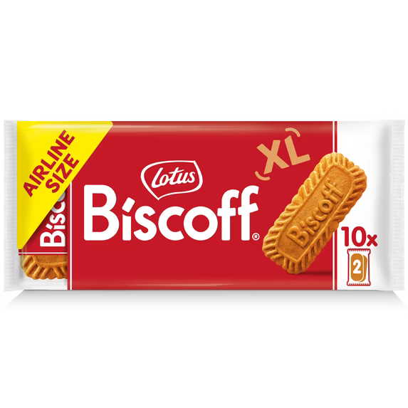 Lotus XL Biscoff Cookies, 10 Snack Packs of 2 Cookies, 8.8 oz, Classic Airline Size