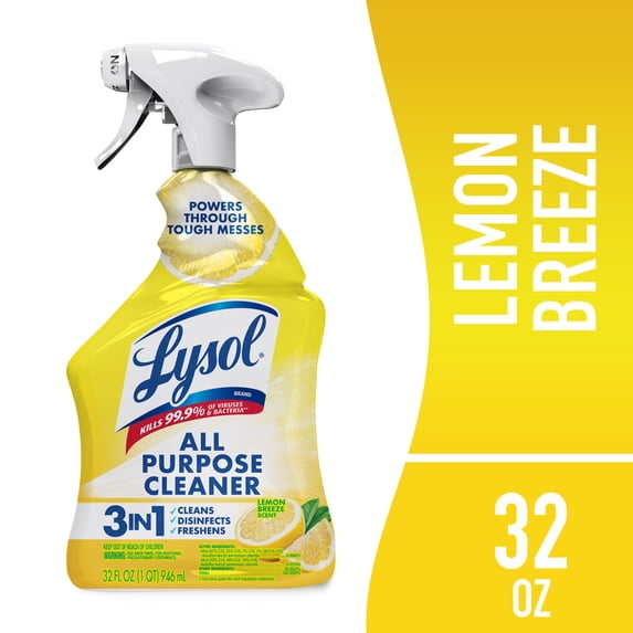 Lysol All Purpose Cleaner Sanitizing Disinfecting Spray Lemon Breeze Scent 32 fl oz
