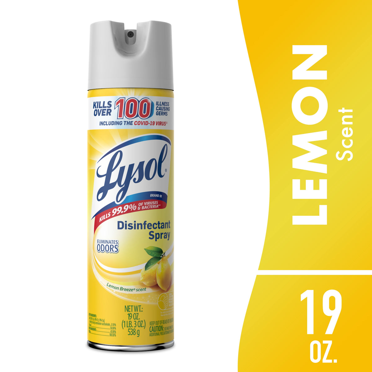 Lysol Disinfectant Spray Lemon Breeze Scent 19 oz