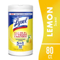 Lysol Disinfecting Wipes Multi Surface Antibacterial Cleaning Lemon & Lime Blossom Scent 80 Count