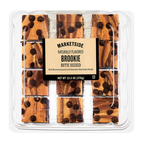 Bite Sized Brookie Chocolate Brownie Squares 13.3 Oz 12 Count Marketside