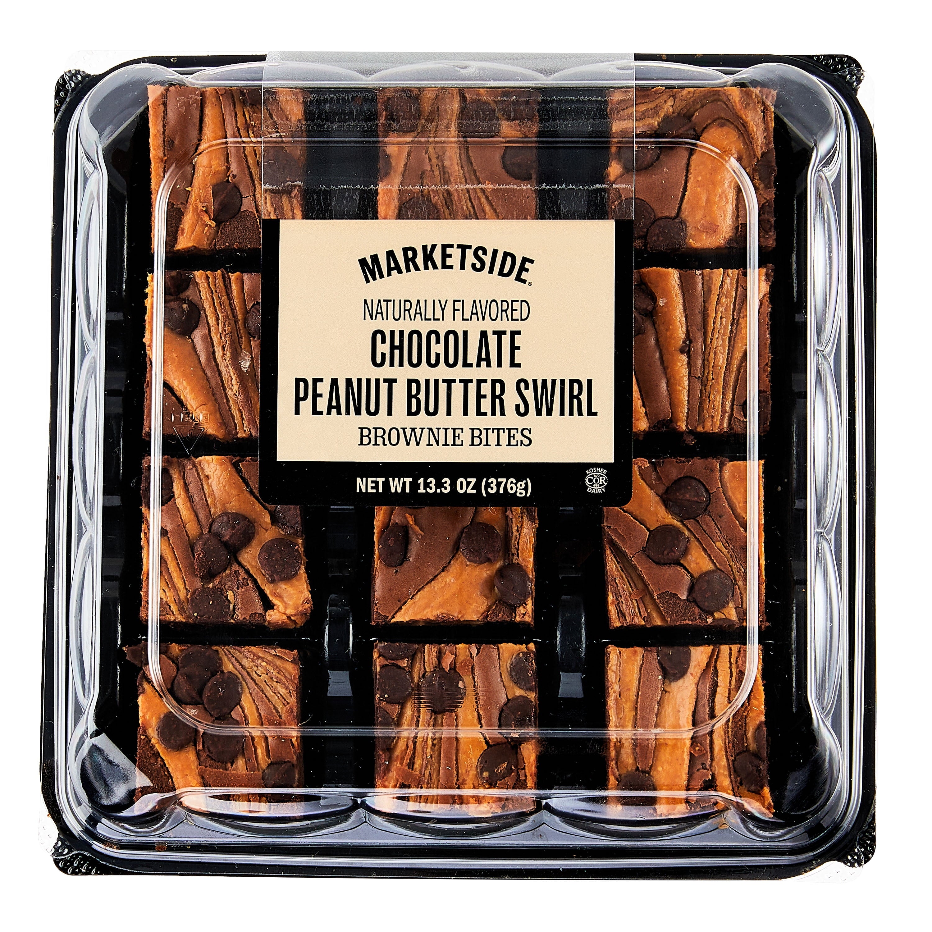Bite Sized Chocolate Peanut Butter Swirl Brownies 13.3 Oz 12 Count Marketside