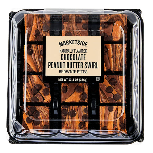 Bite Sized Chocolate Peanut Butter Swirl Brownies 13.3 Oz 12 Count Marketside