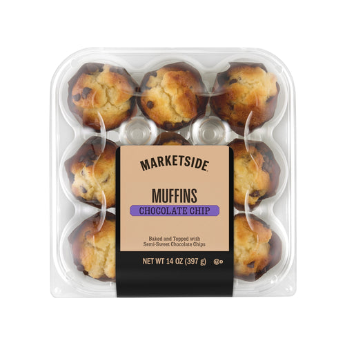 Chocolate Chip Baked Muffins 14 Oz 9 Count Shelf Stable Marketside