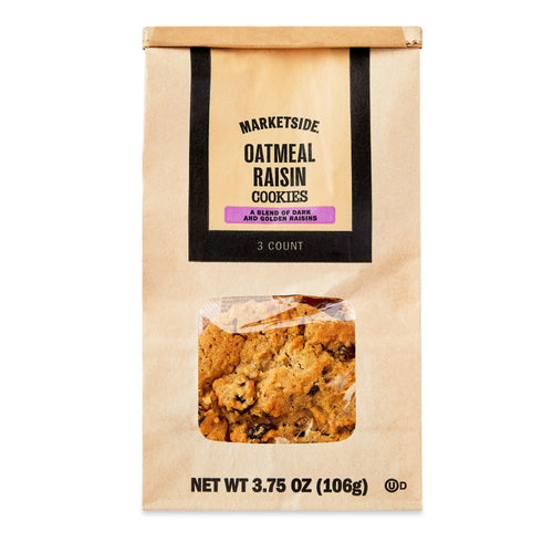 Decadent Oatmeal Raisin Baked Cookies 3.75 Oz 3 Count Marketside