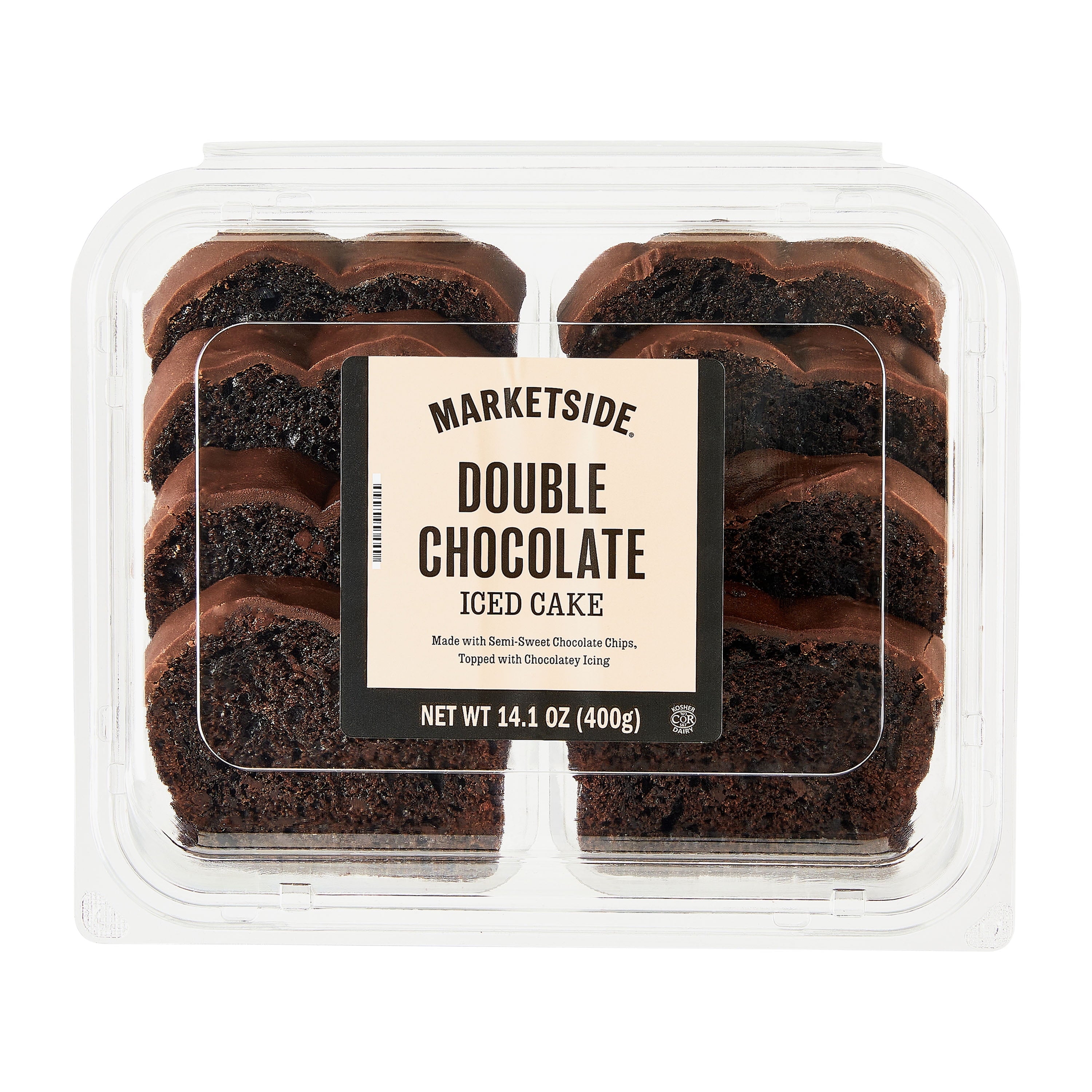 Iced Double Chocolate Sliced Loaf Cake 14.1 Oz 8 Count Marketside
