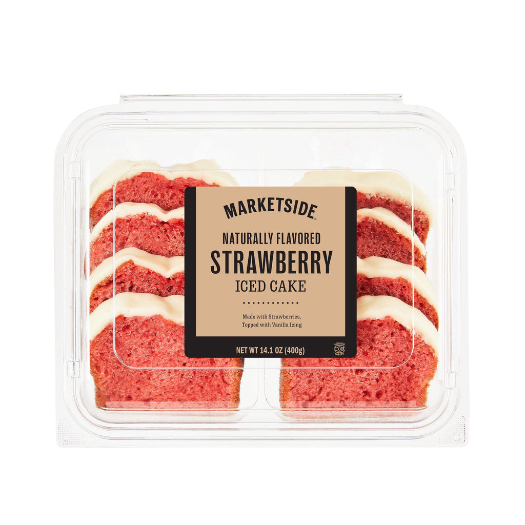 Iced Strawberry Sliced Loaf Cake 14.1 Oz 8 Count Marketside
