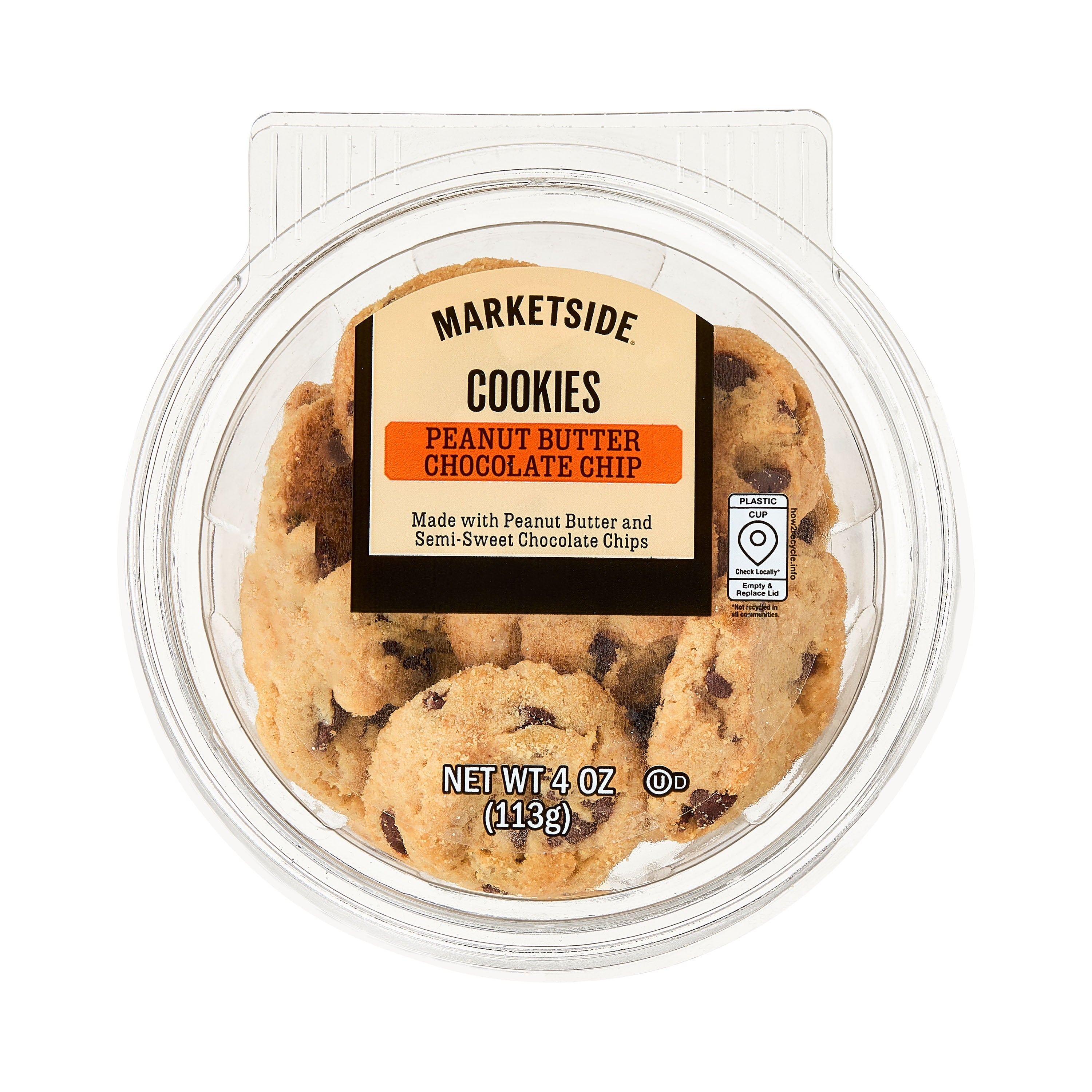 Mini Peanut Butter Chocolate Chip Baked Cookies 4 Oz 8 Count Marketside