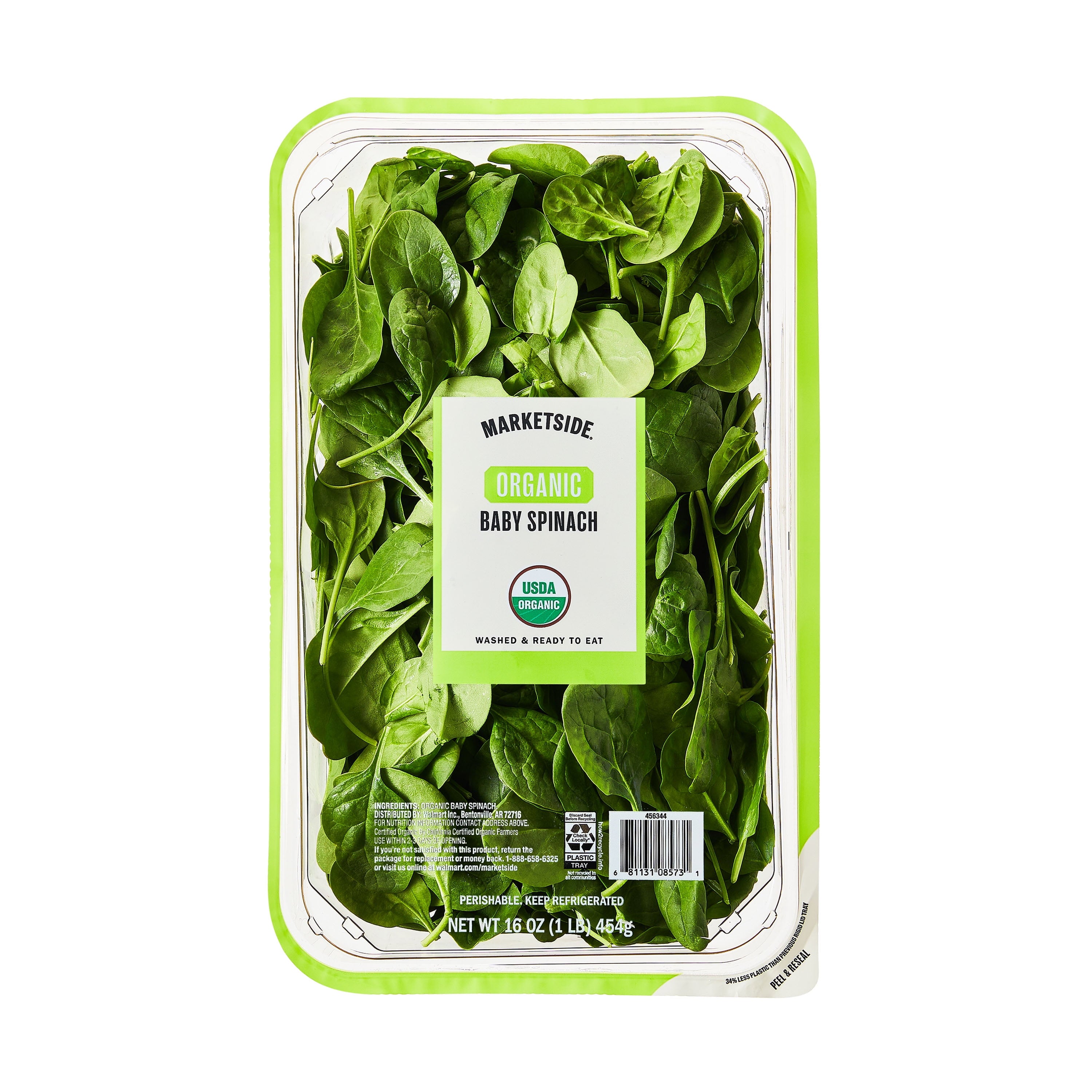 Organic Baby Spinach 16 Oz Bag