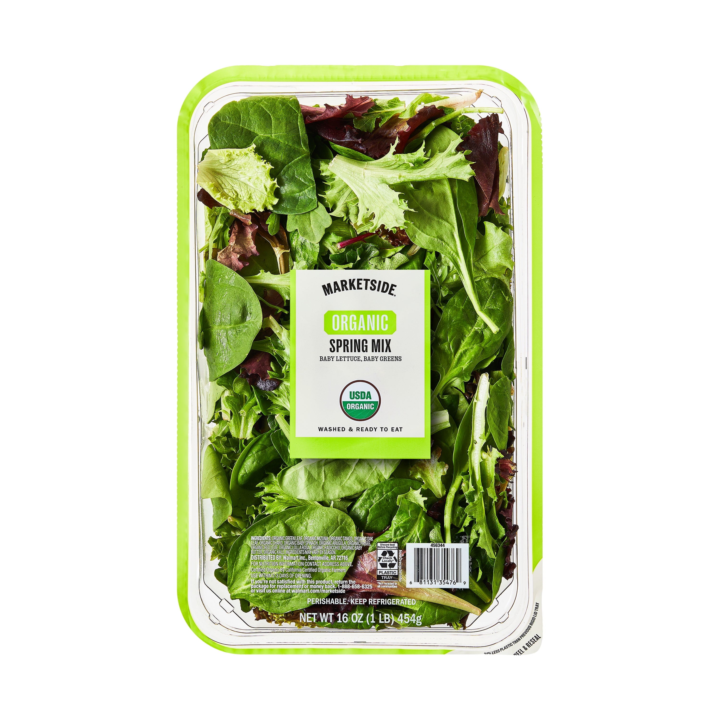 Fresh Organic Spring Mix Salad Blend 16 Oz Clam Shell