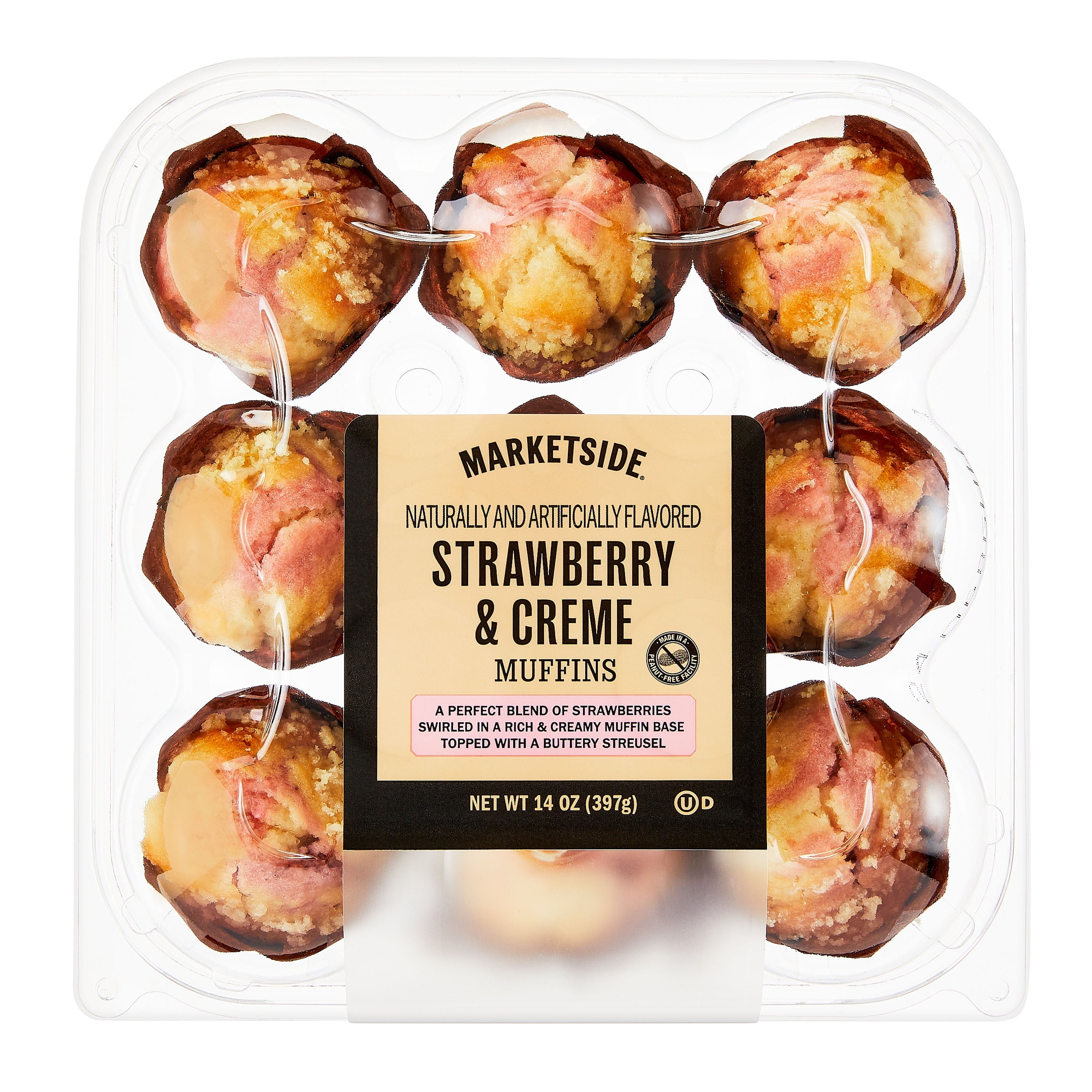 Strawberry and Creme Mini Muffins 9 Count 0.87 Lb Marketside
