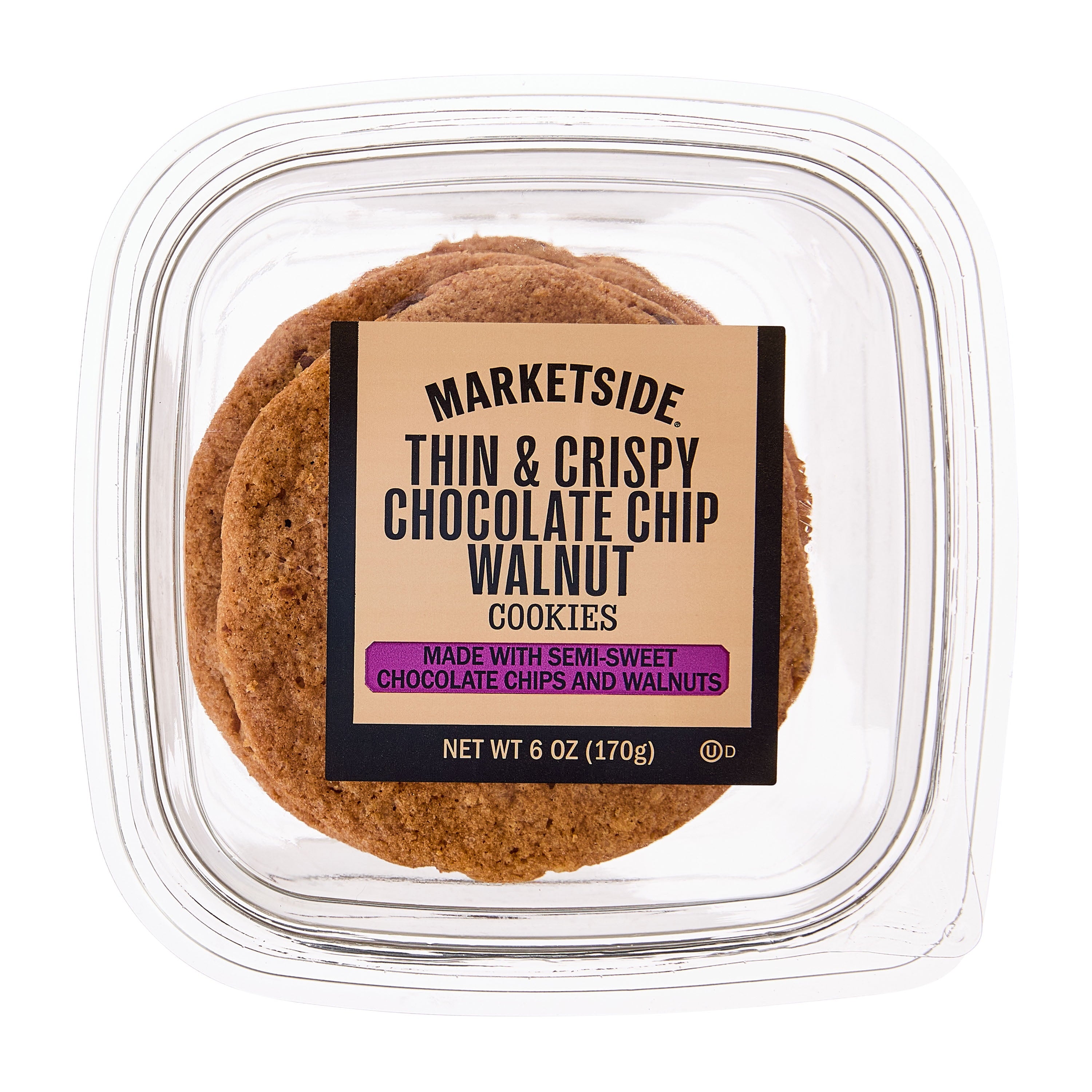 Thin & Crispy Chocolate Chip Walnut Cookies 6 Oz 8 Count Marketside