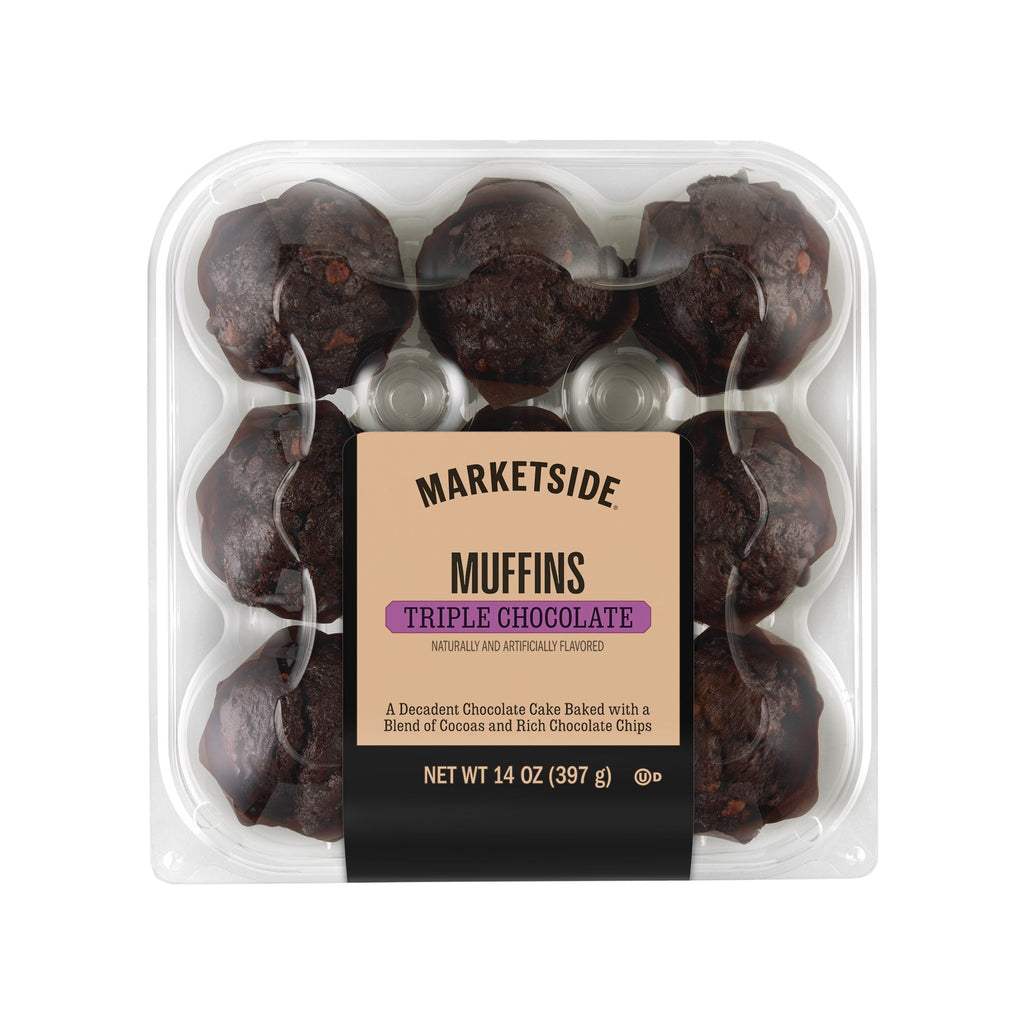 Triple Chocolate Baked Muffins 14 Oz 9 Count Marketside