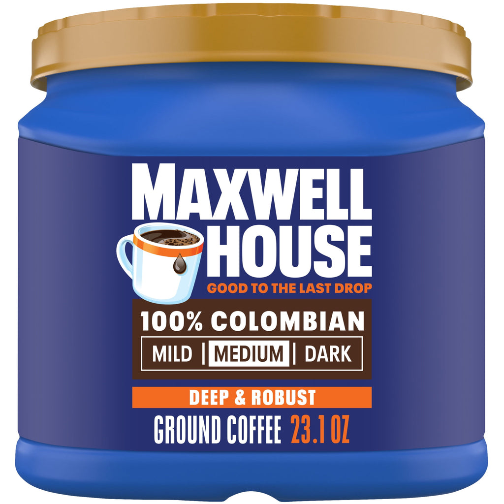 Maxwell House 100% Colombian Naturally Caffeinated Medium Roast Ground Coffee 23.1 oz Canister