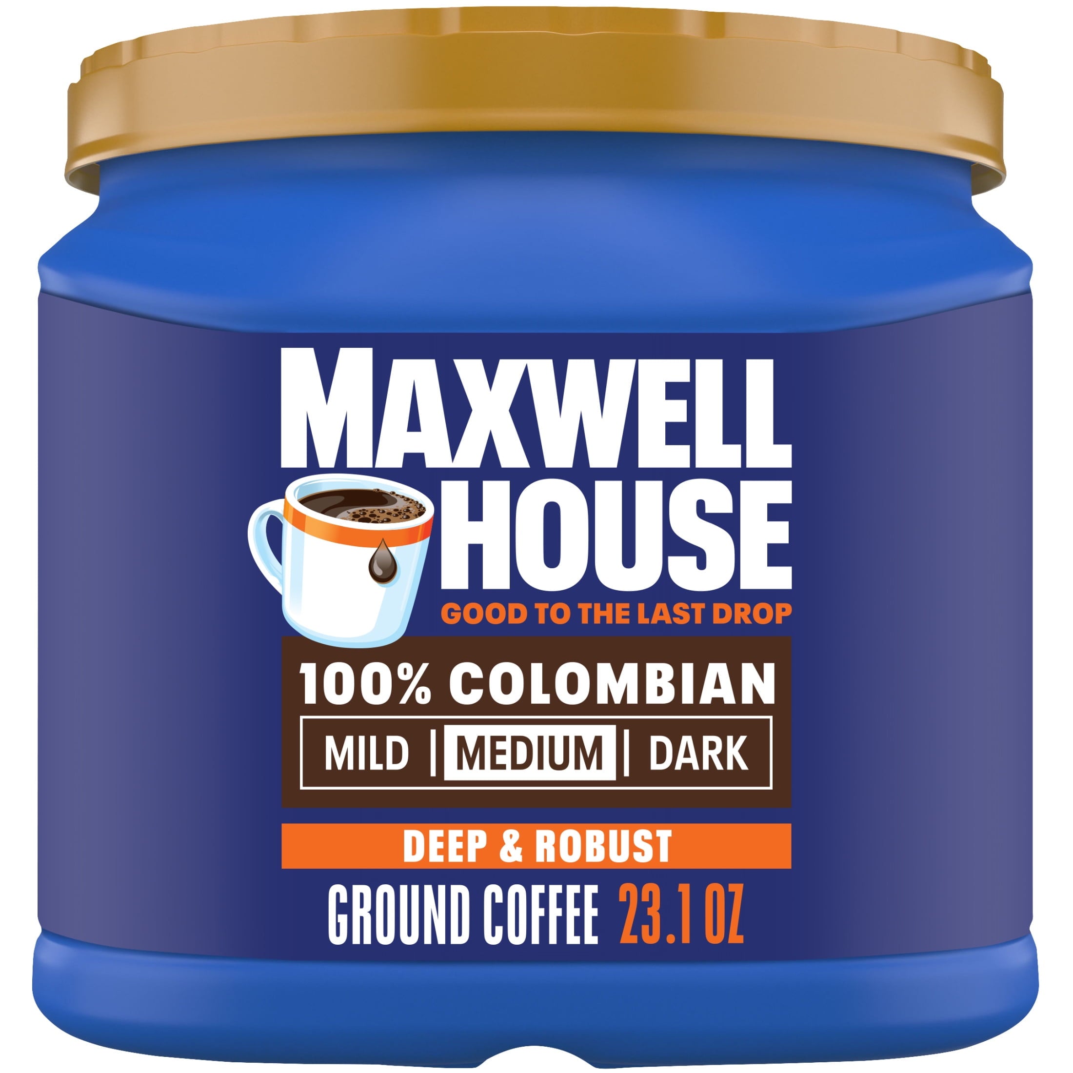 Maxwell House 100% Colombian Naturally Caffeinated Medium Roast Ground Coffee 23.1 oz Canister