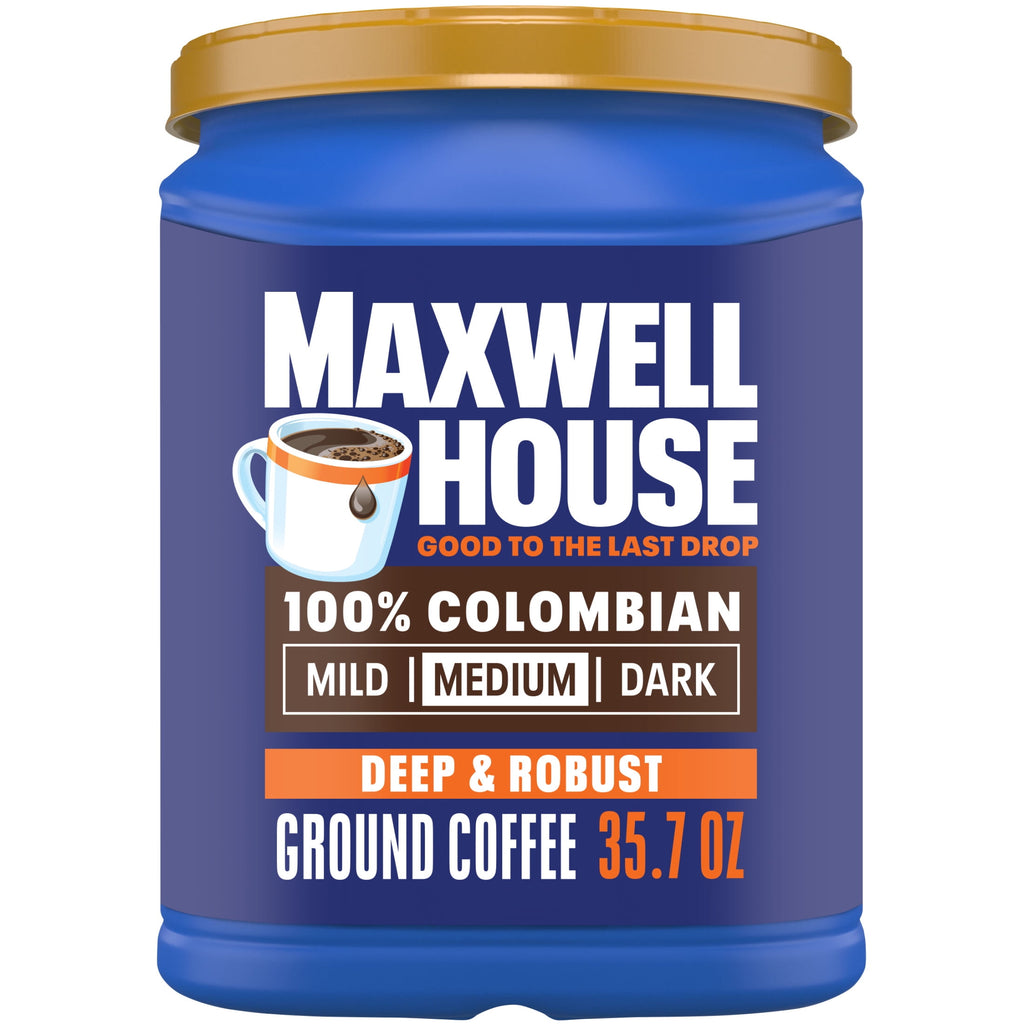 Maxwell House 100% Colombian Naturally Caffeinated Medium Roast Ground Coffee 35.7 oz Canister