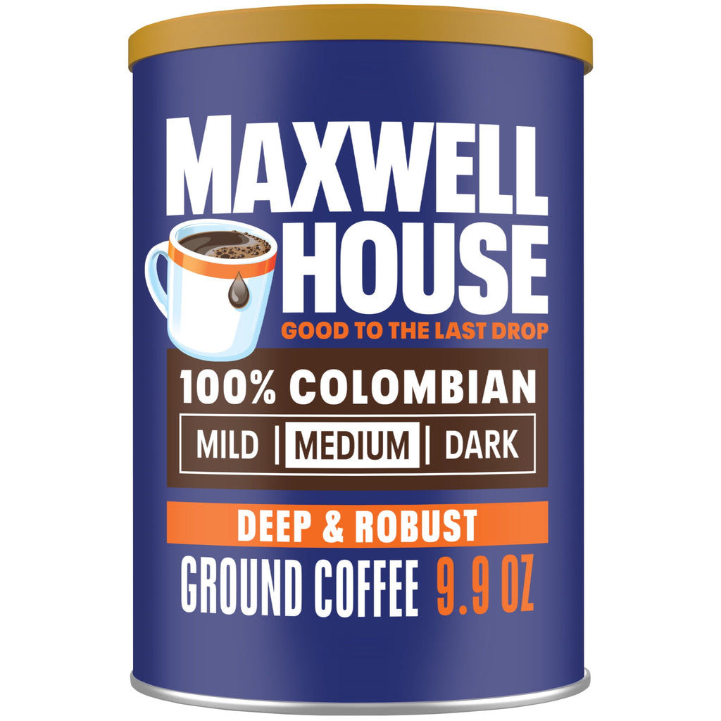Maxwell House 100% Colombian Naturally Caffeinated Medium Roast Ground Coffee 9.9 oz Canister